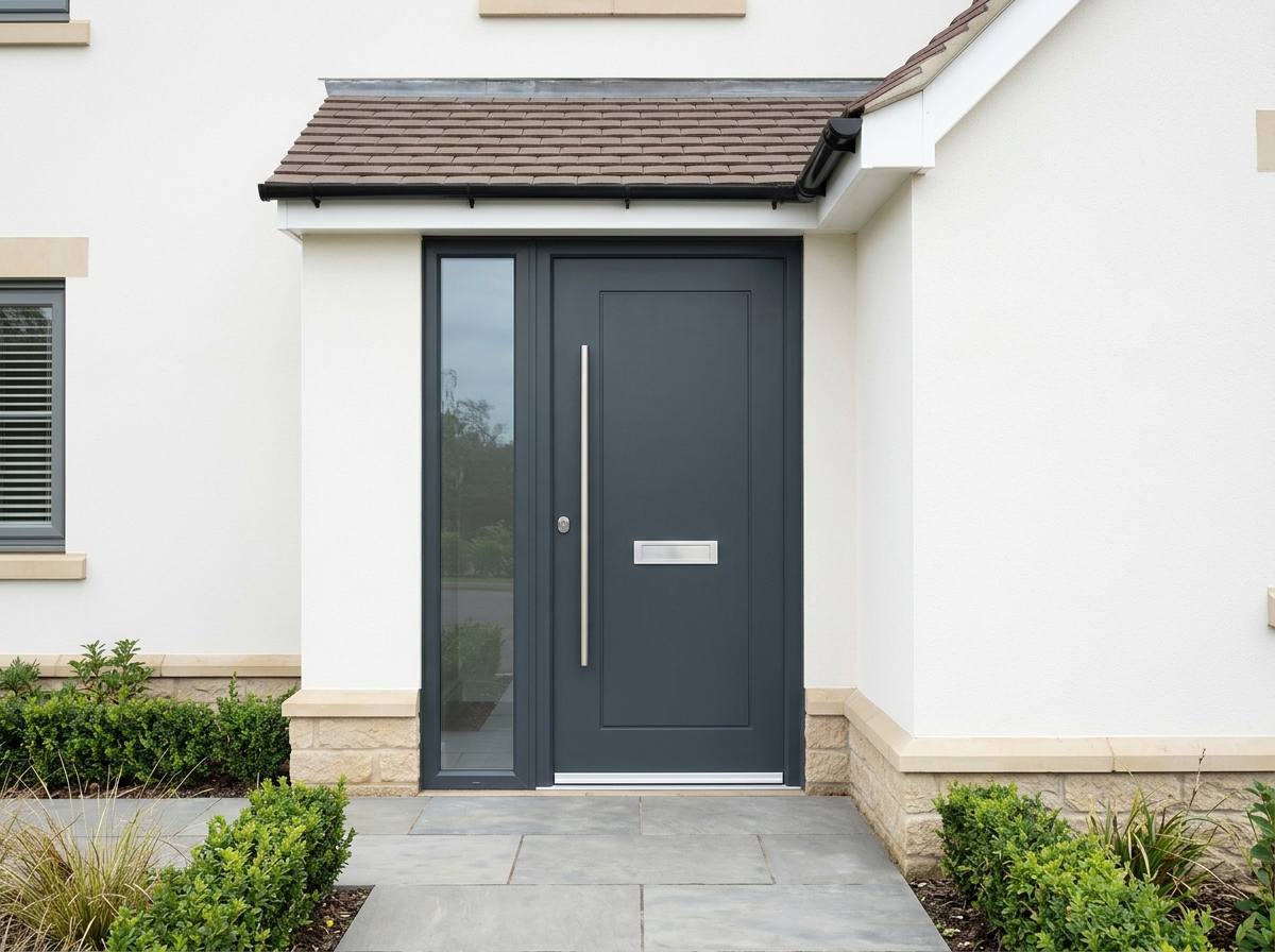 Anthracite composite door installation