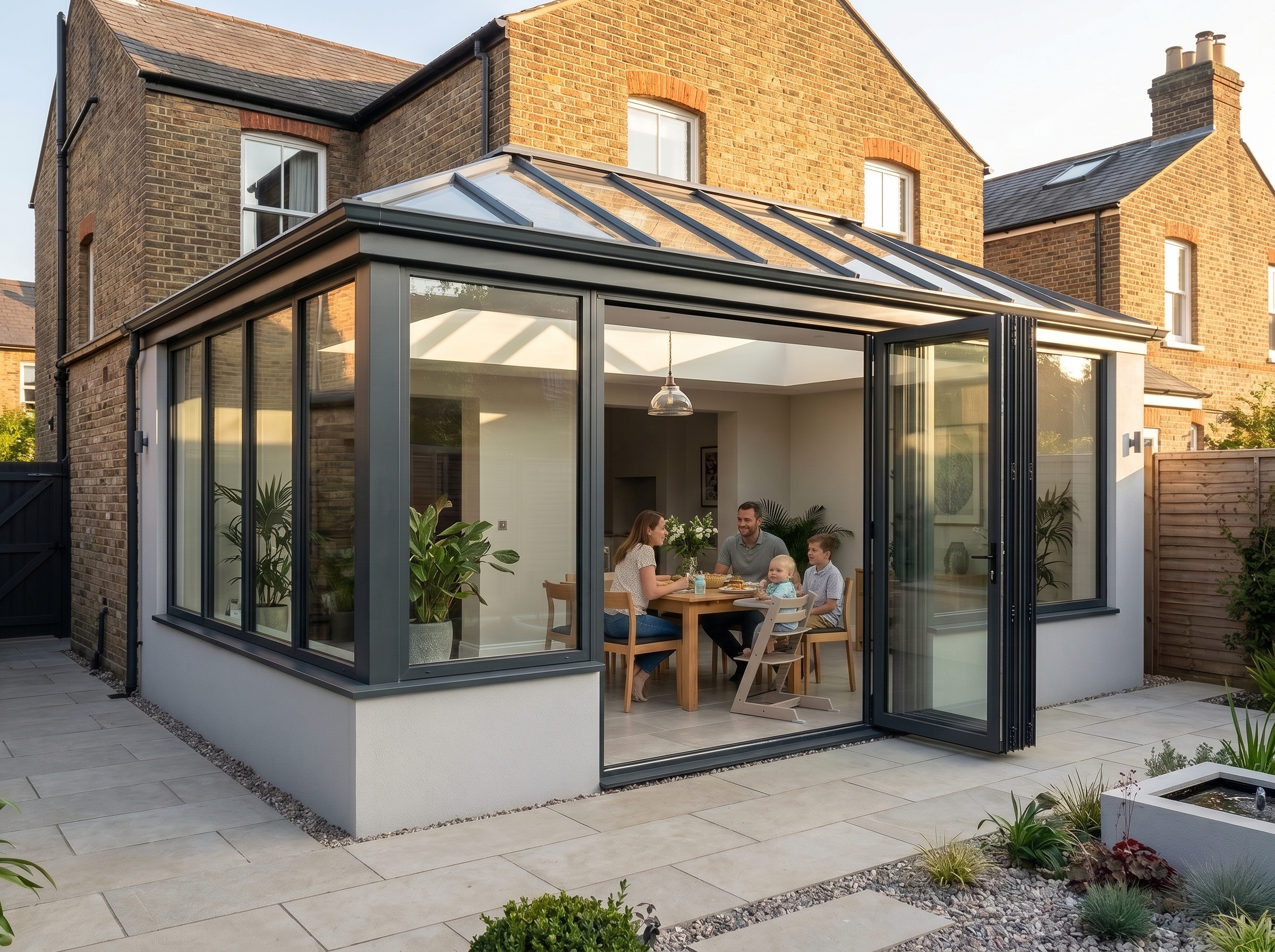 Glazed orangery rear extension by Breathe